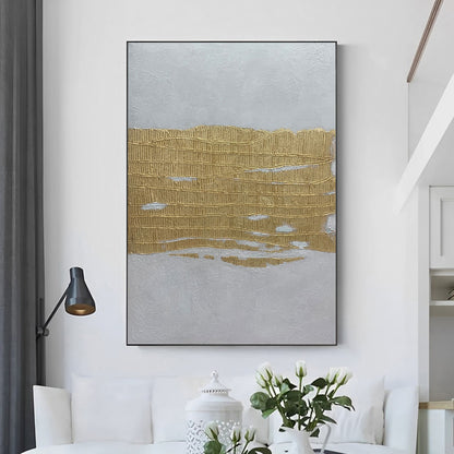 Auric - Extra large Gold and White Wall Art Painting