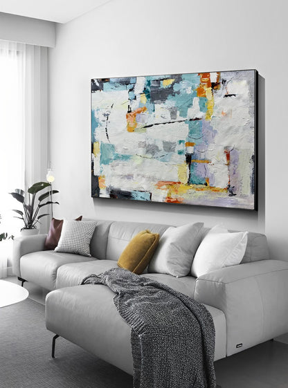 Large abstract color painting, Noho Art Gallery