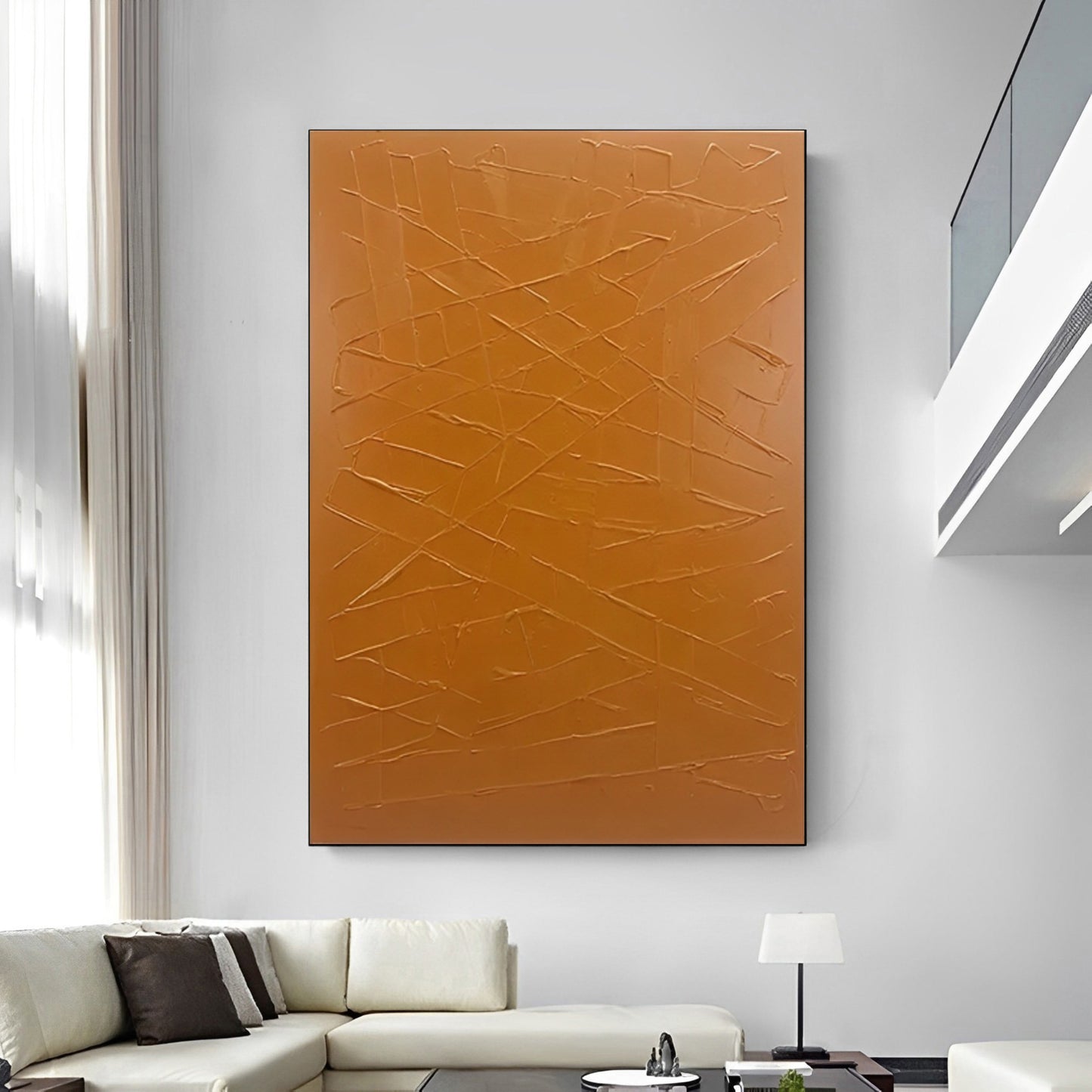 extra large orange painting for sale, Noho Art Gallery