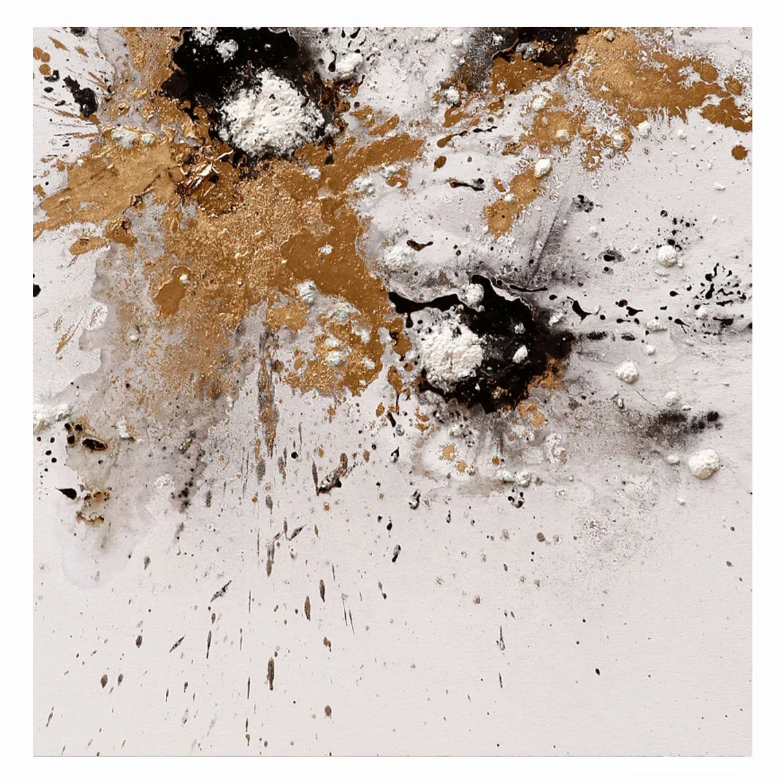 Splash - Large Black White and Gold Abstract Wall Art Painting