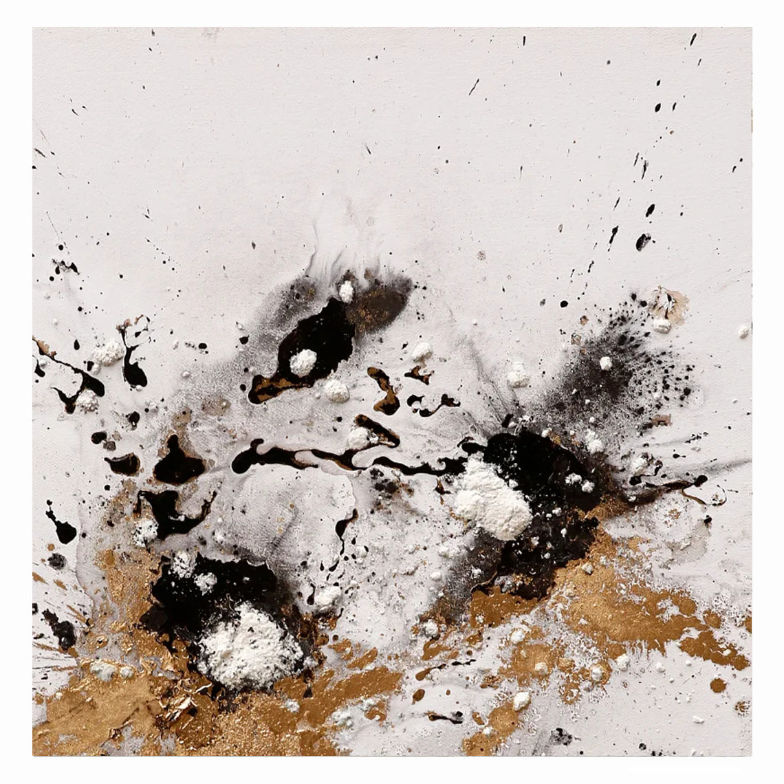 Splash - Large Black White and Gold Abstract Wall Art Painting