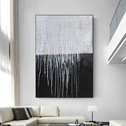 Simplistic - Modern Black and White Painting Abstract Canvas