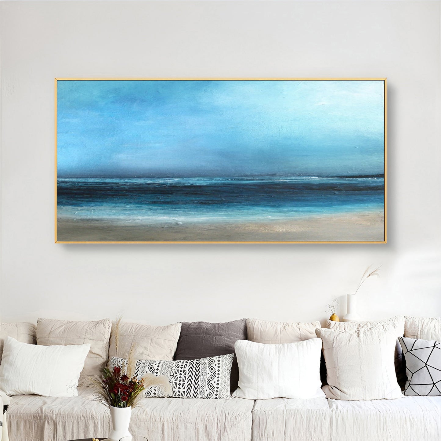 Mirage - Large Blue Ocean Painting on Canvas N o H o