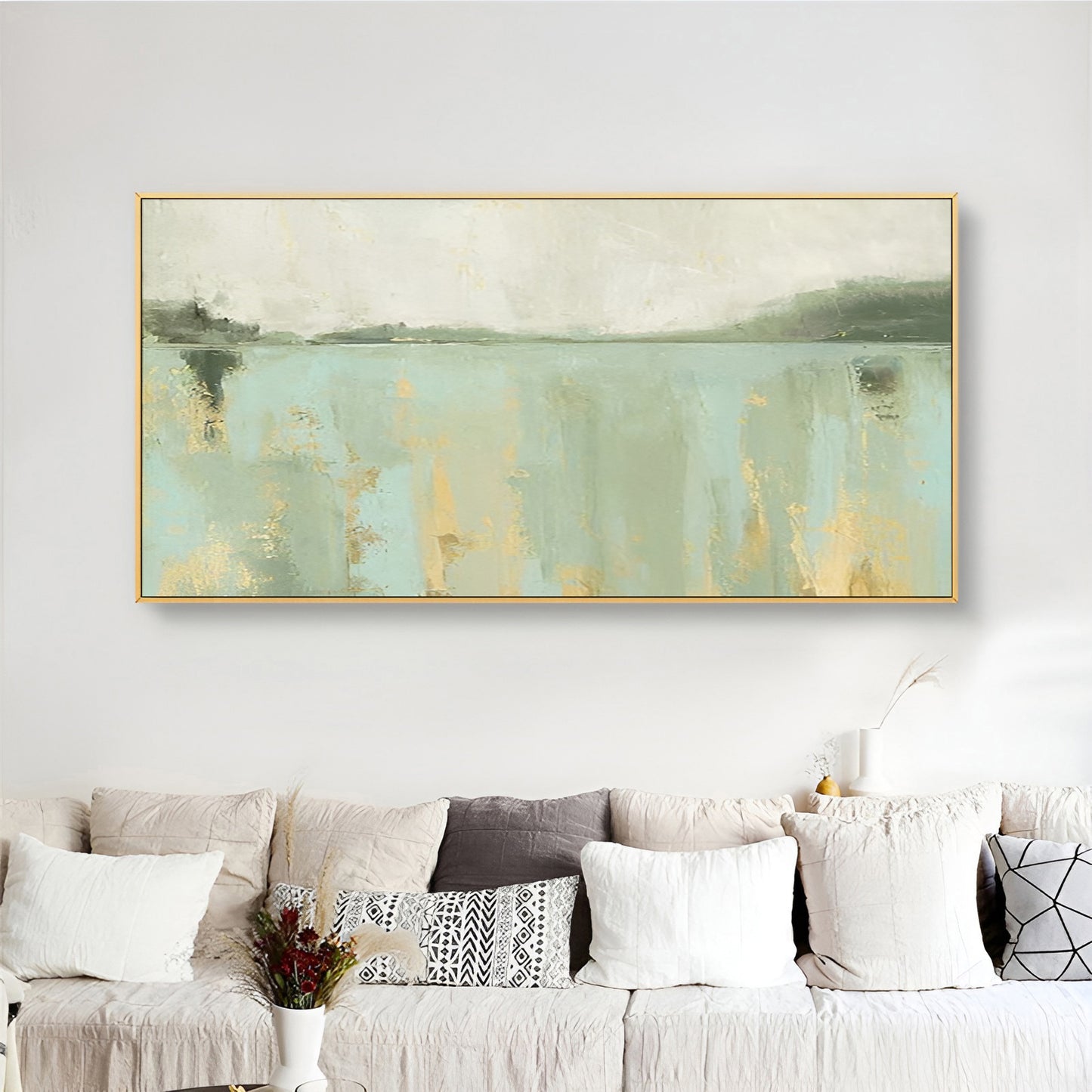 Brume - Large Green Landscape Painting on Canvas - Premium Landscape Oil Painting from N o H o - Just €245.99! Shop now at Noho Art