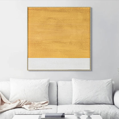 Yellowish - Modern White and Yellow Abstract Art Painting on Canvas