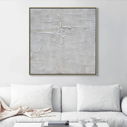 Dimensional - Neutral Minimal 3D Textured Painting on Canvas