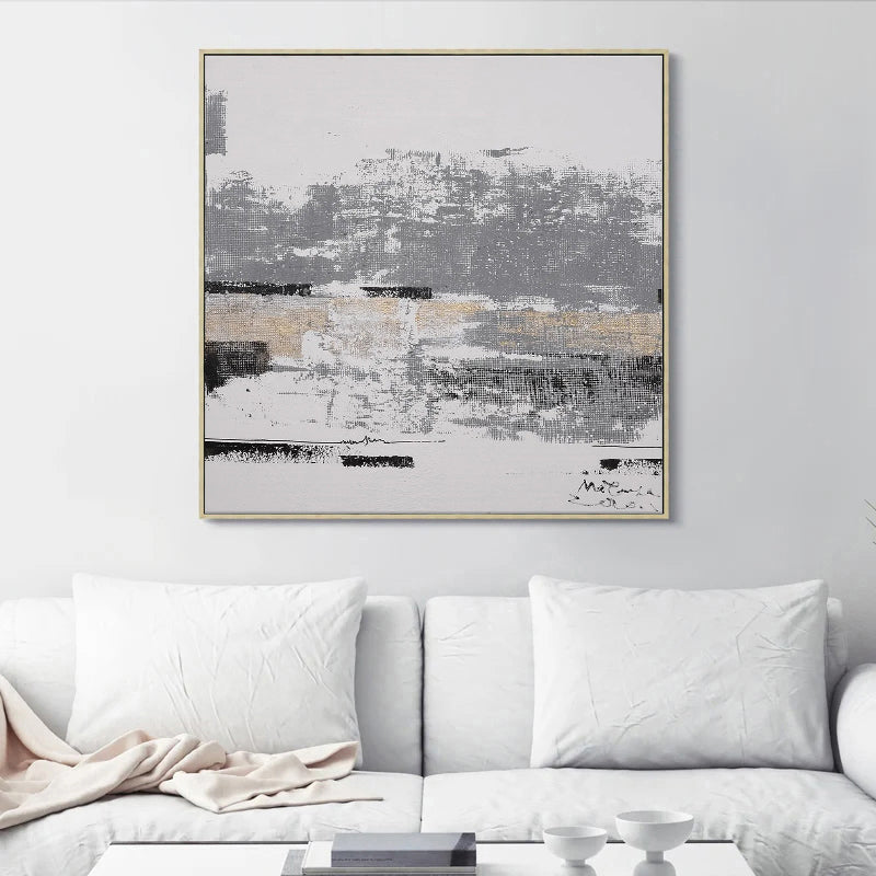 Celeste - Grey and White Wall Art Painting