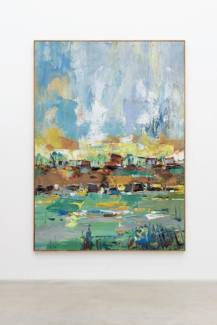 Vista - Large Colorful Acrylic Landscape Painting on Canvas