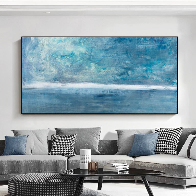 Gracious - Extra Large Blue Abstract Painting on Canvas