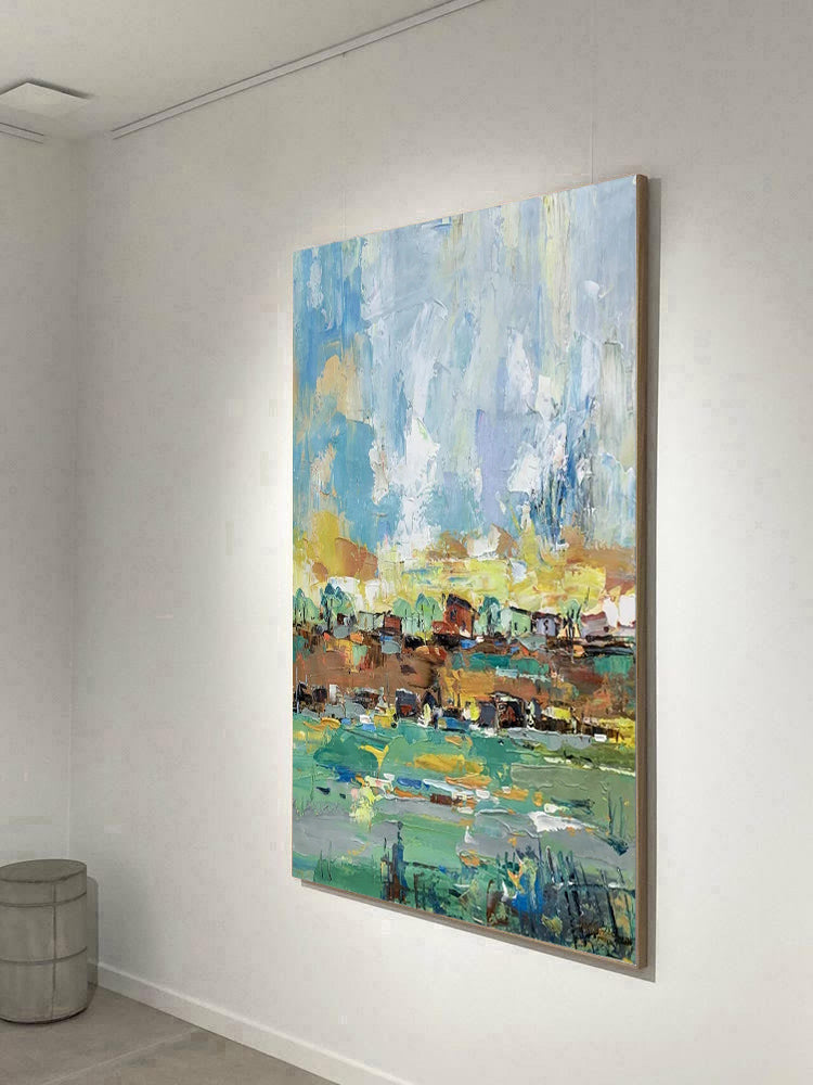 Vista - Large Colorful Acrylic Landscape Painting on Canvas