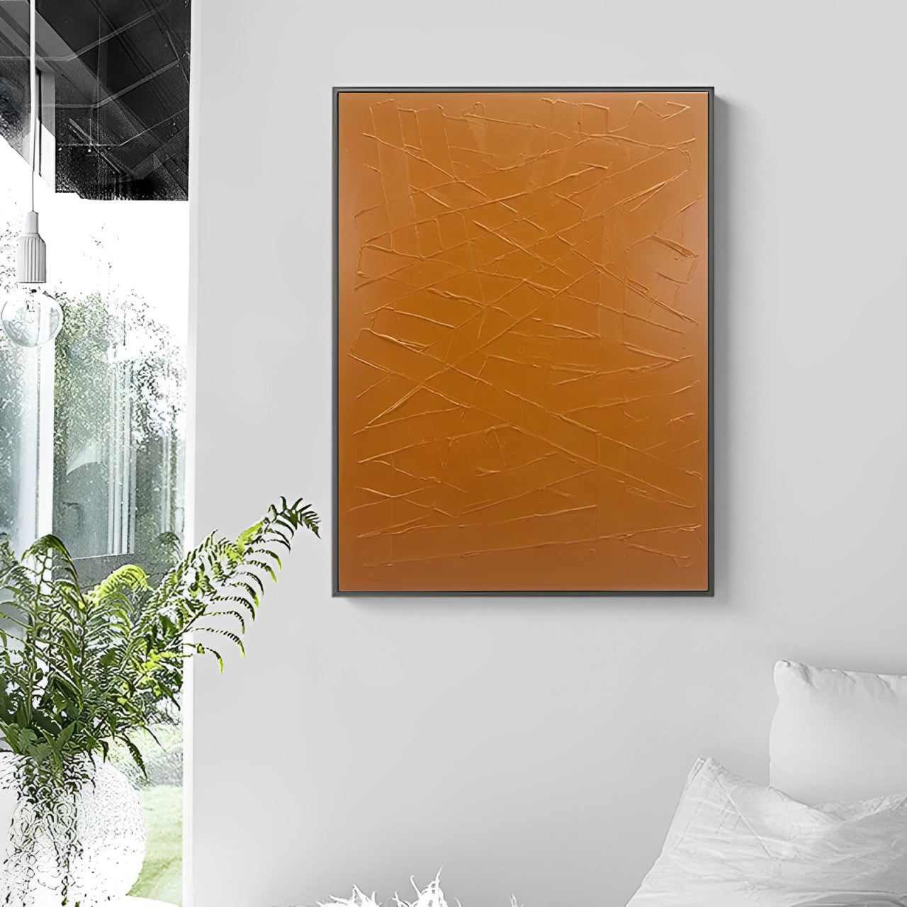 Feelings - Large Abstract Orange Wall Art Canvas Painting