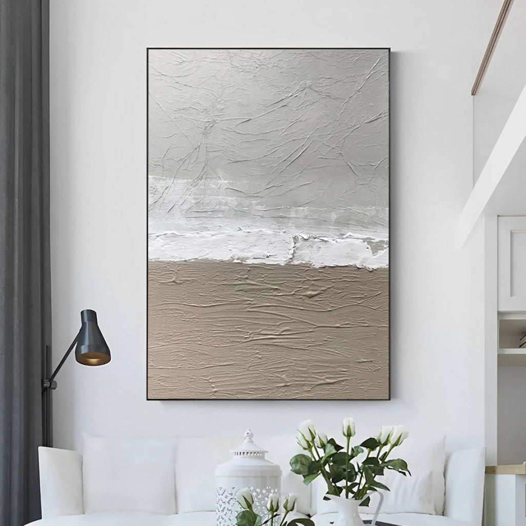 grey brown wall art, large brown and grey canvas painting for sale, Noho Art Gallery