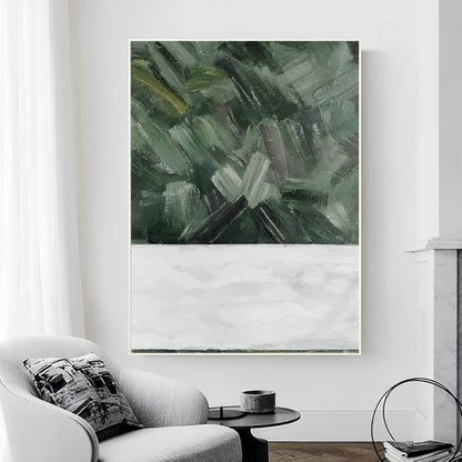 large green and white painting for sale , green white painting, Noho Art Gallery