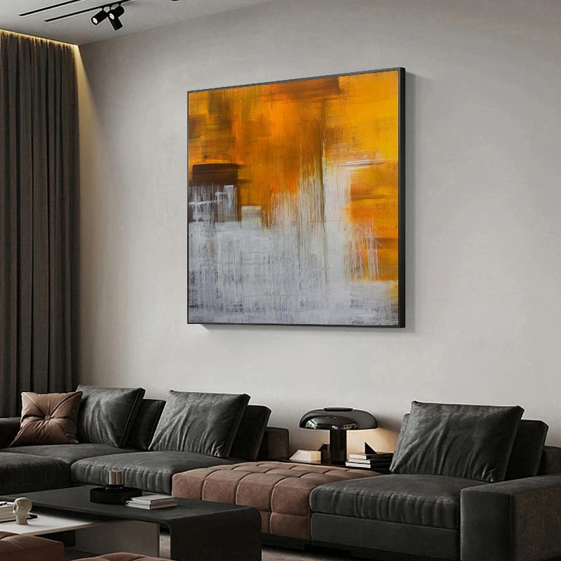 large orange abstract art