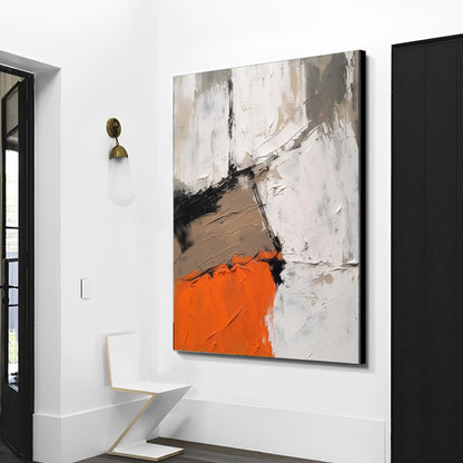 large orange abstract painting