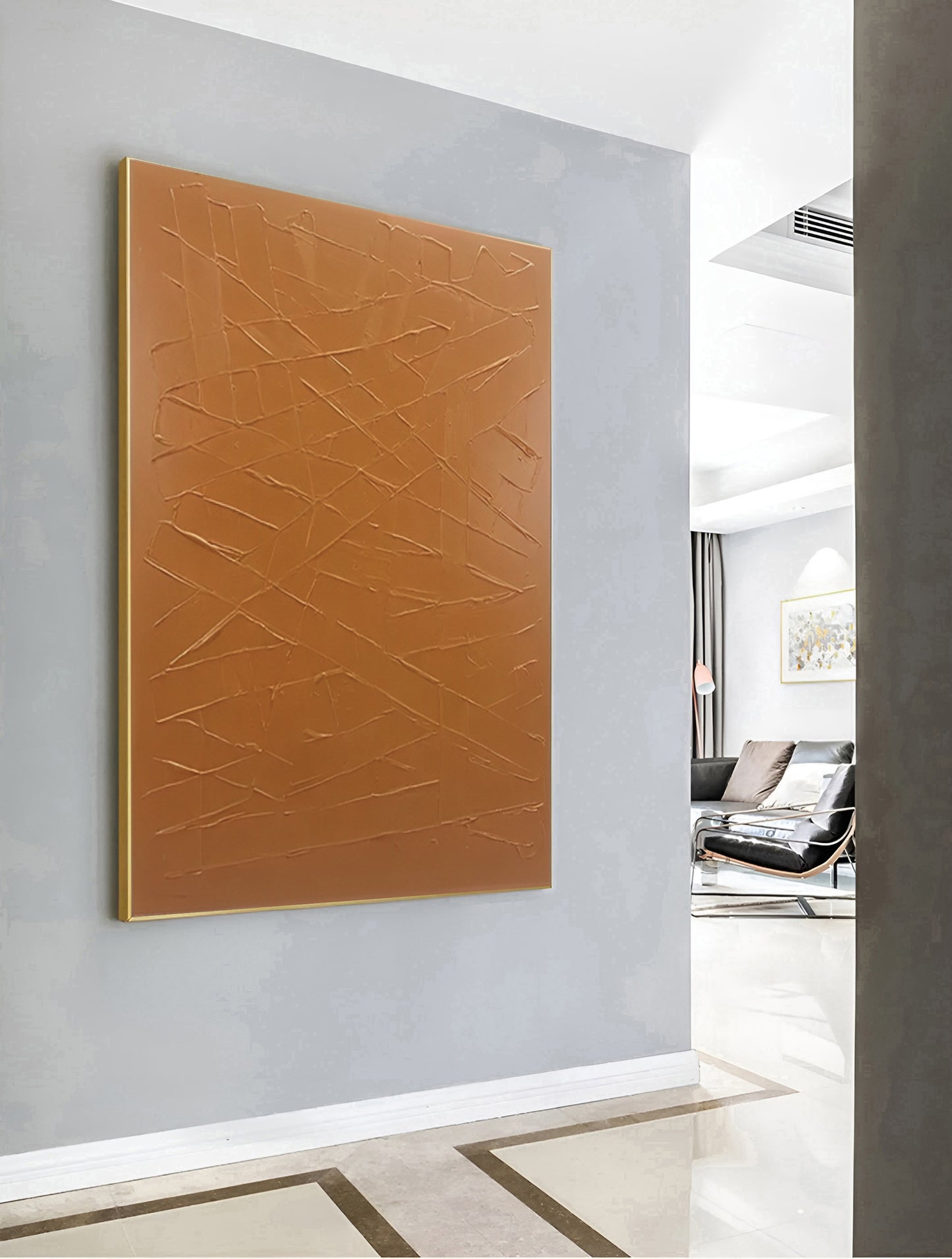 large orange wall painting, modern wall art for sale, Noho Art Gallery