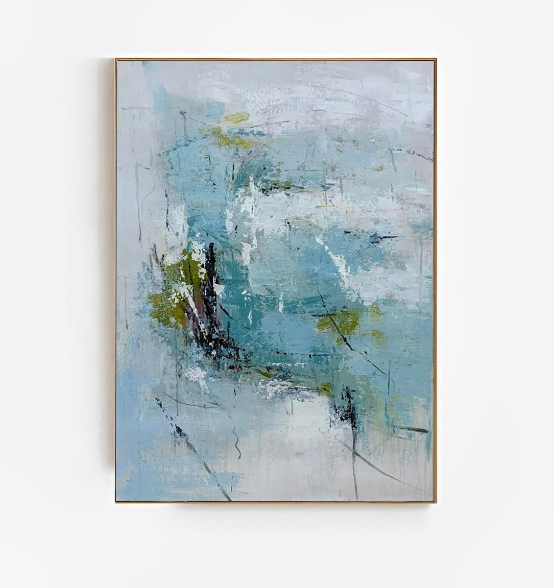 light green abstract canvas art for sale, Noho Art Gallery