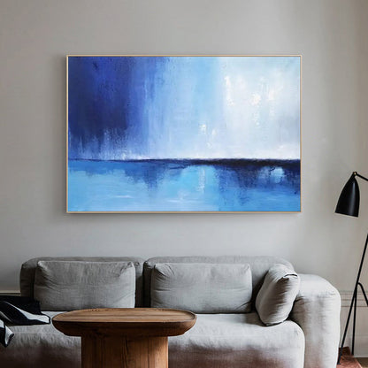 Navis - Navy Blue Acrylic Ocean Painting on Canvas