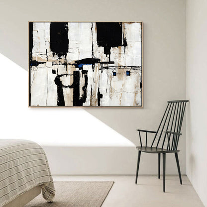 Abstract Black White Painting on Canvas | Artworks | Noho Art Gallery