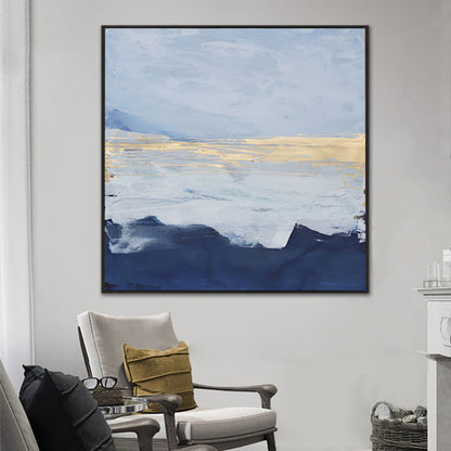 Gold Sky - Abstract Blue Wall Art Painting