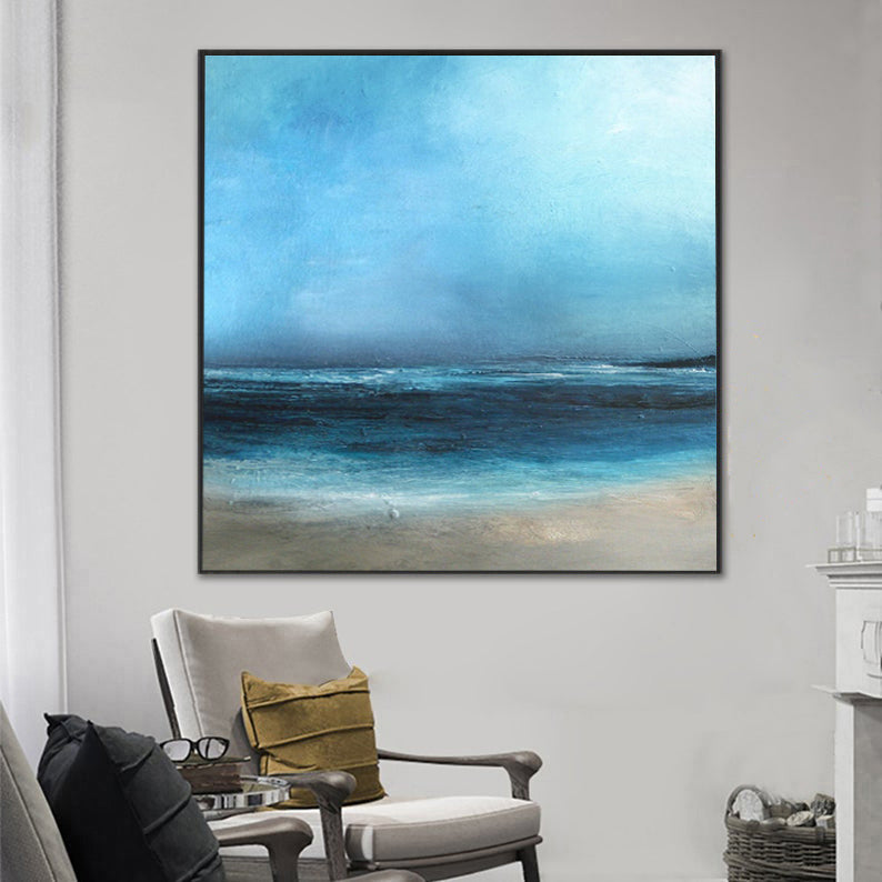 Mirage - Large Blue Ocean Painting on Canvas N o H o