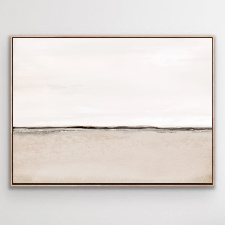 Serene Bay - Minimalist Beige Wall Art Acrylic Painting, minimalist art painting canvas