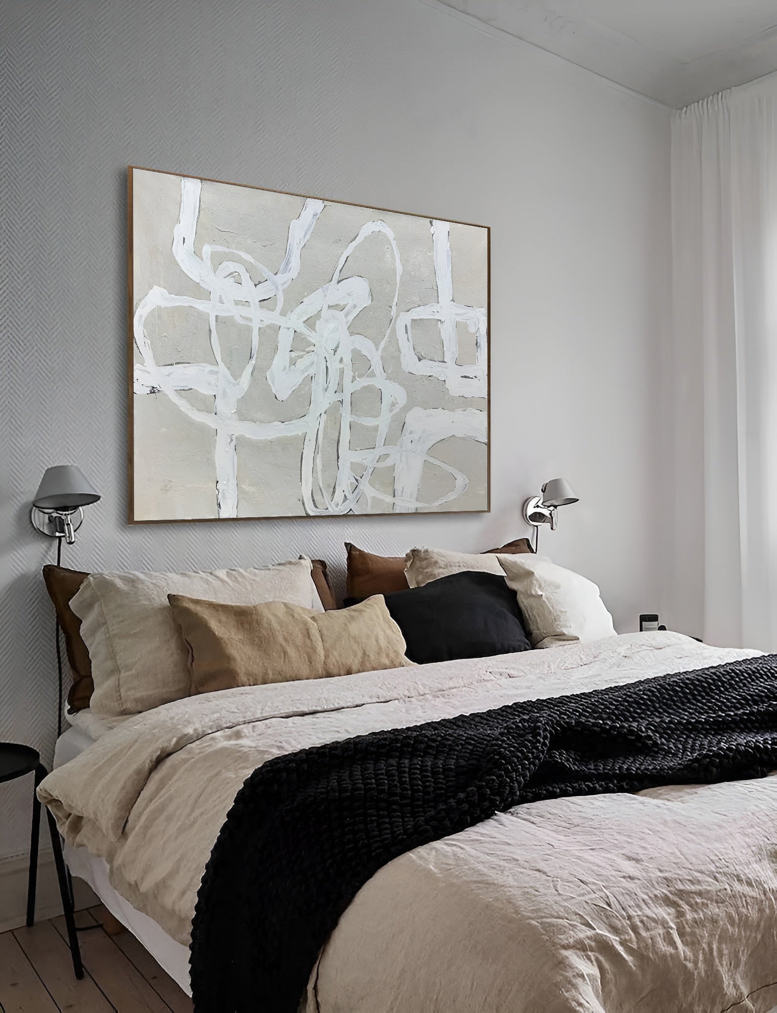 modern abstract painting for bedroom wall decor