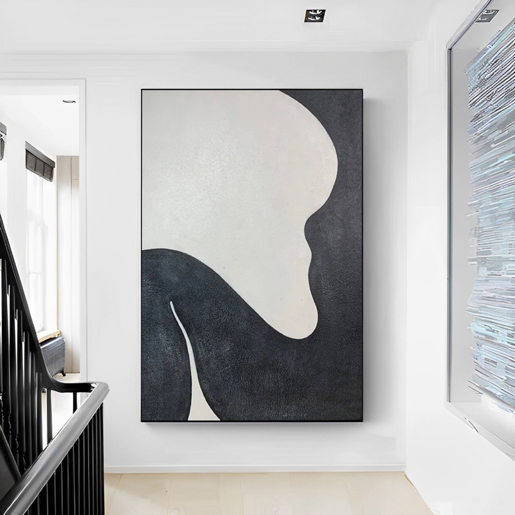 black and white abstract art painting, Noho Art Gallery