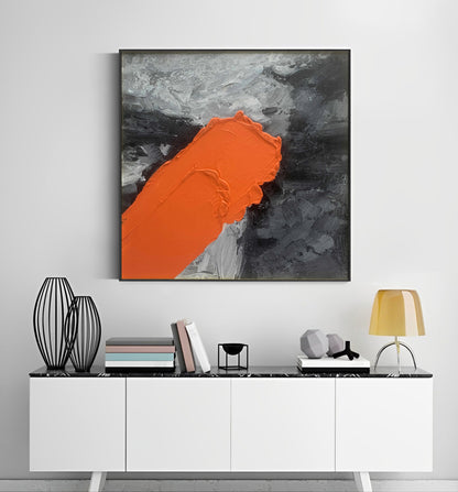 orange and black canvas art