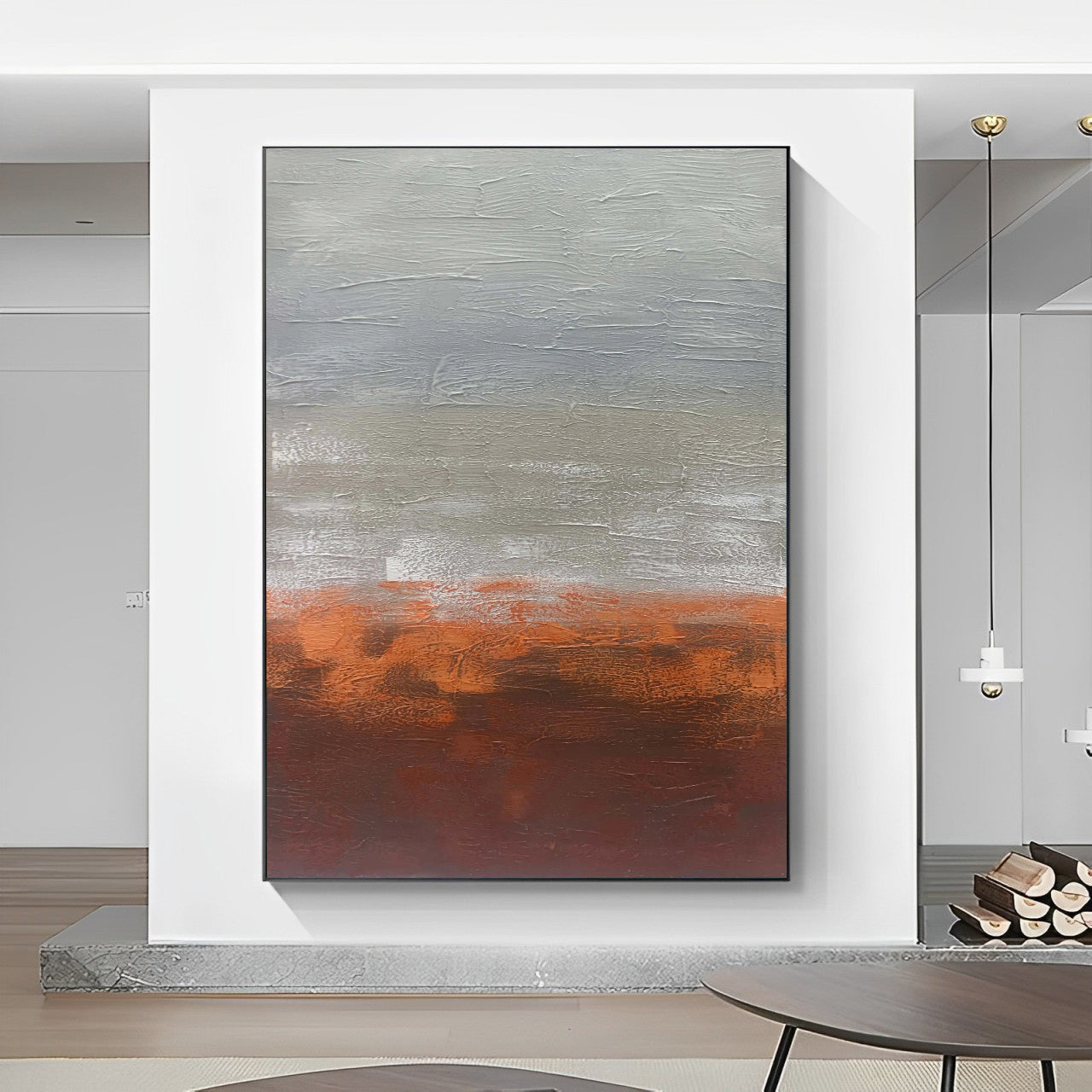 orange and grey canvas, wall art paintings for sale, Noho Art Gallery