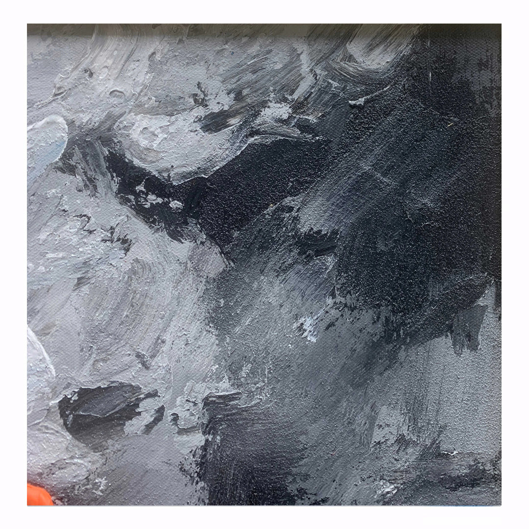 orange grey black abstract art, Noho Art Gallery