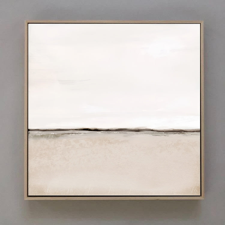 Serene Bay - Minimalist Beige Wall Art Acrylic Painting, painting minimalist abstract canvas, Noho Art Gallery