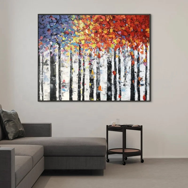 Vibrant Arbor Symphony - Colorful Abstract Tree Painting - Premium Abstract Tree Painting from N o H o - Just €286.99! Shop now at Noho Art