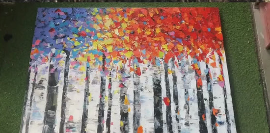 Colorful Abstract Tree Painting, Noho Art Gallery