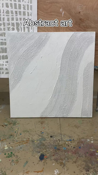 Minimum - Textured White on White Painting on Canvas