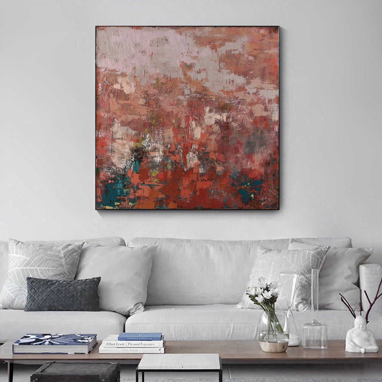 red abstract canvas wall art for sale, Noho Art Gallery