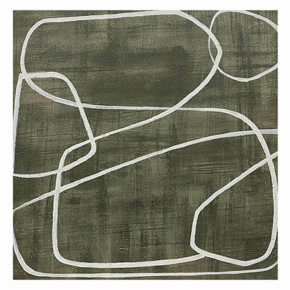 Stria - Modern Clean Lines Abstract Green Painting on Canvas