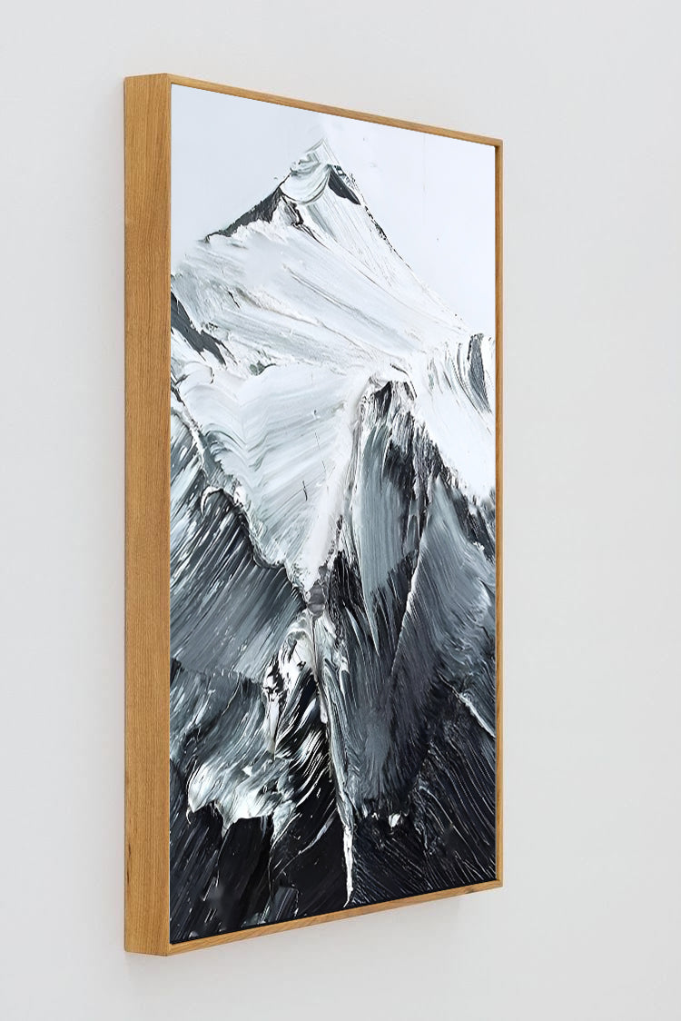 Climbs - Black and White Mountain Painting on Canvas N o H o