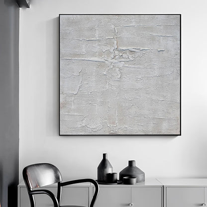 Dimensional - Neutral Minimal 3D Textured Painting on Canvas