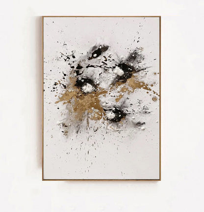 Splash - Large Black White and Gold Abstract Wall Art Painting