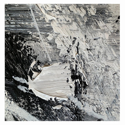 Extant - Large Abstract Black and White Canvas Painting