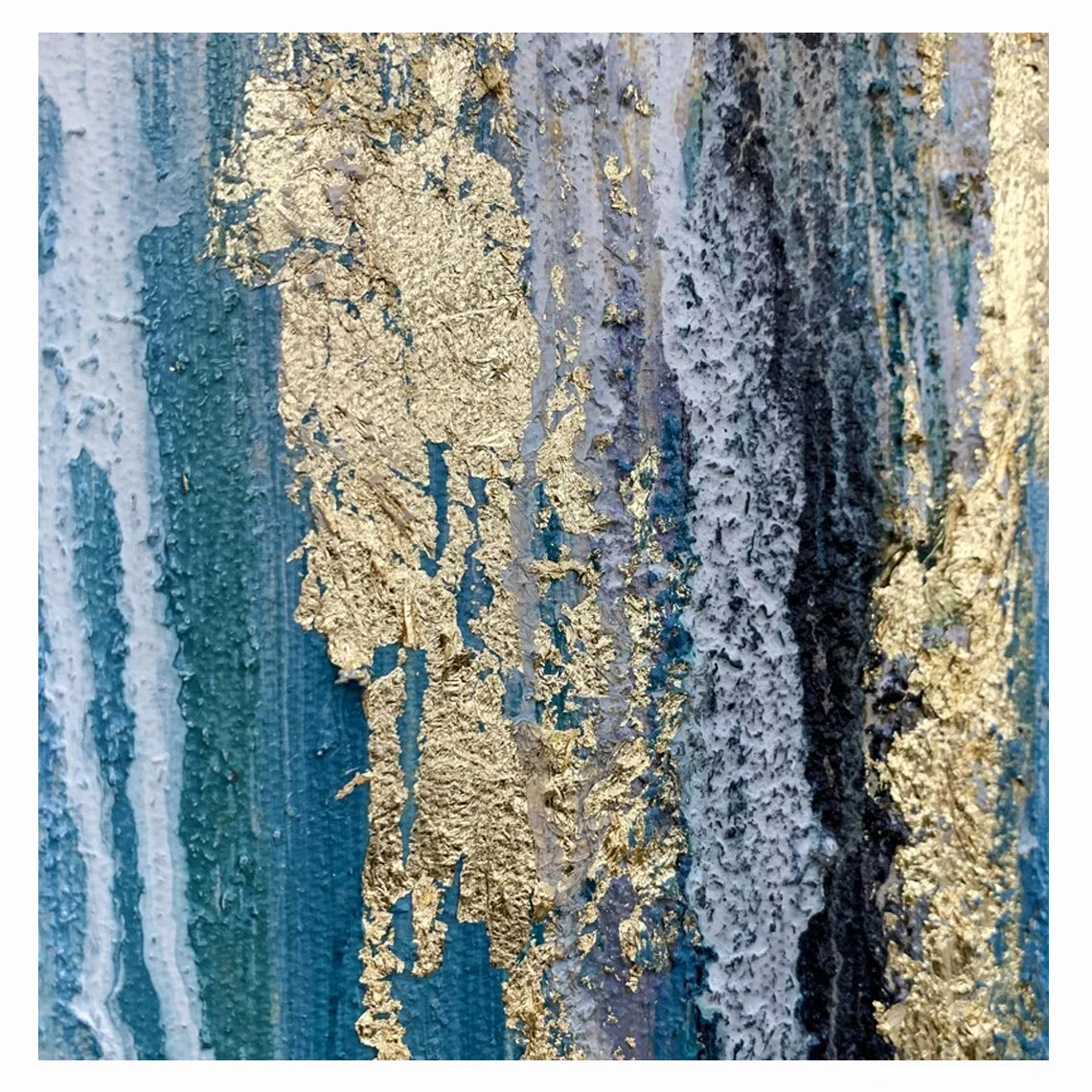 Resplendent - Extra large Abstract Blue and Gold Painting on Canvas