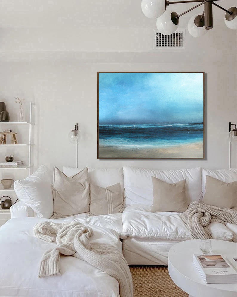 Mirage - Large Blue Ocean Painting on Canvas N o H o