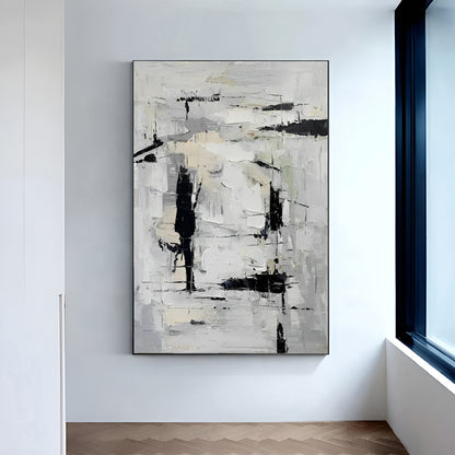 Girio - Extra Large Black and White Abstract Canvas