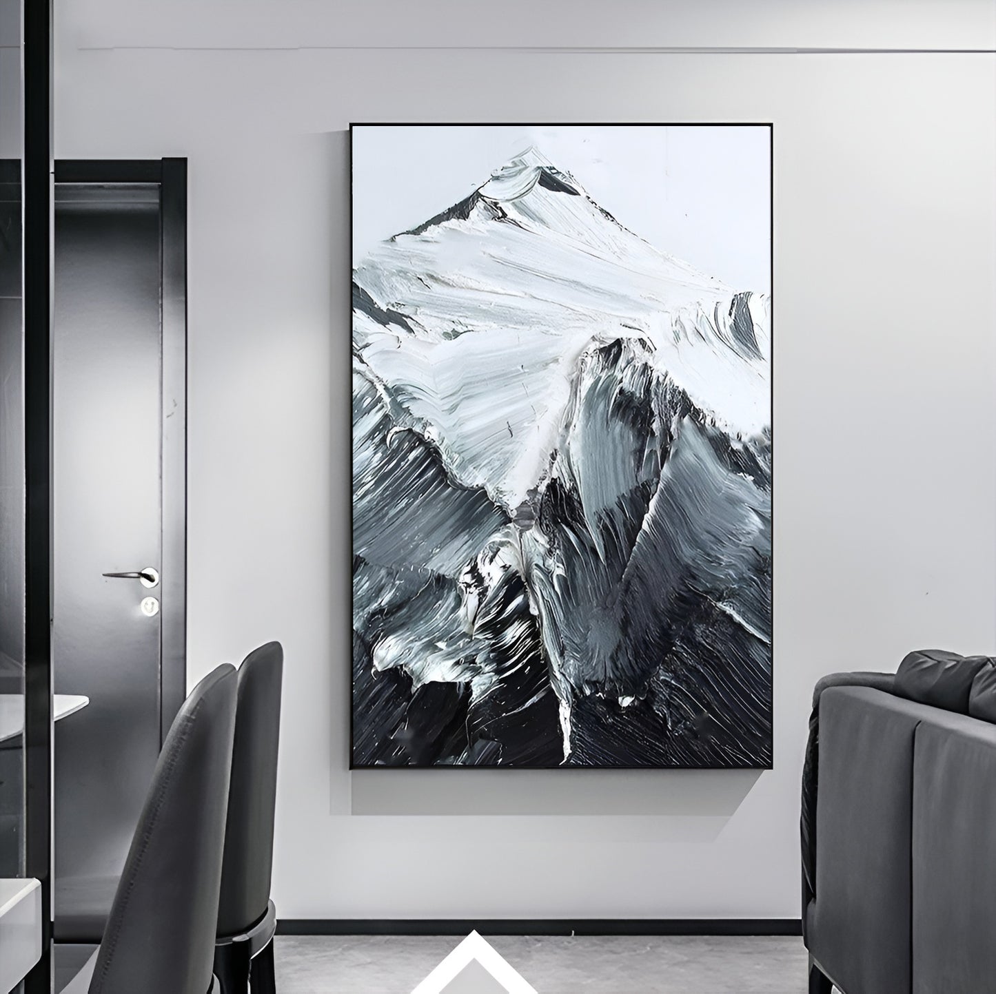 Climbs - Black and White Mountain Painting on Canvas N o H o