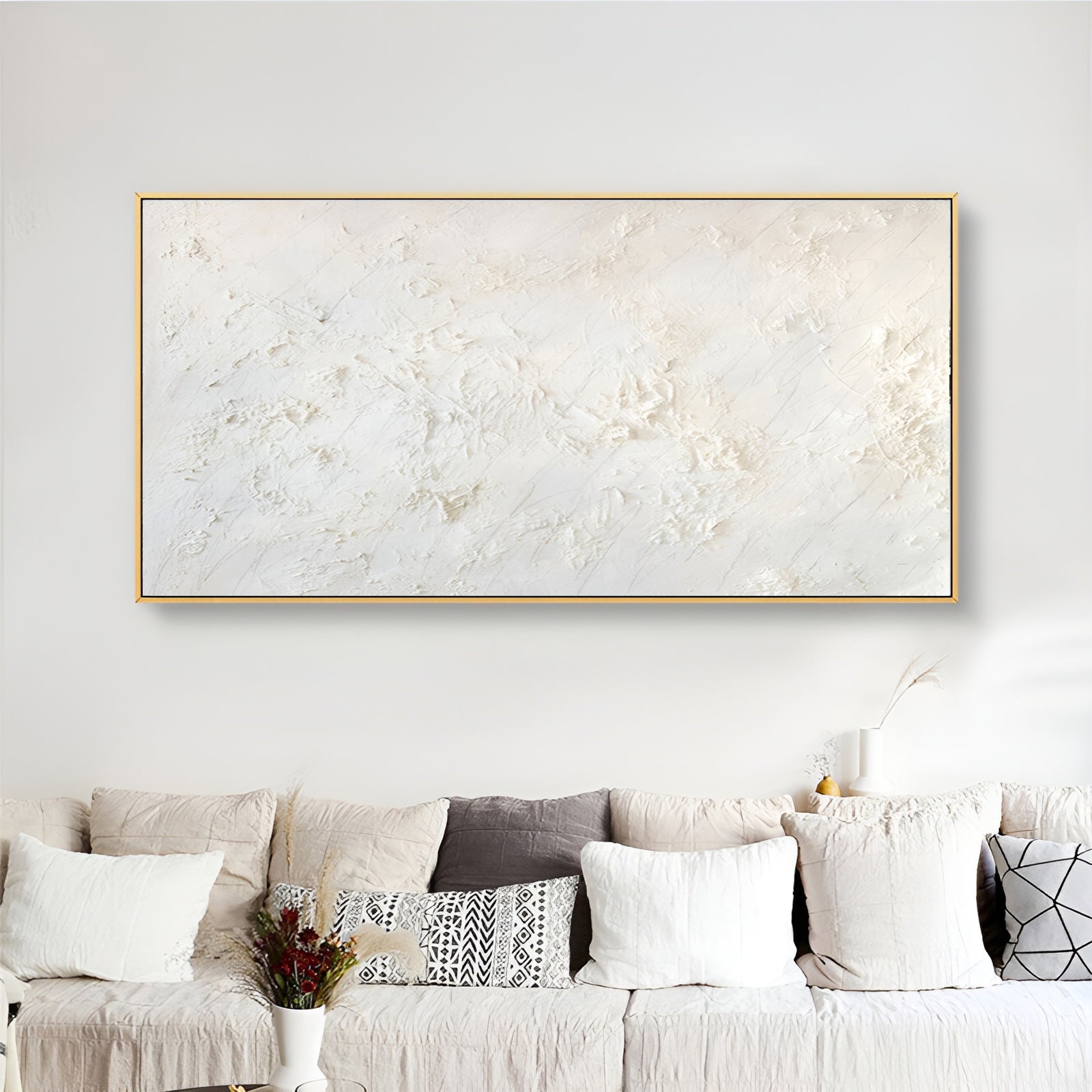 Blanche - Large White textured Painting