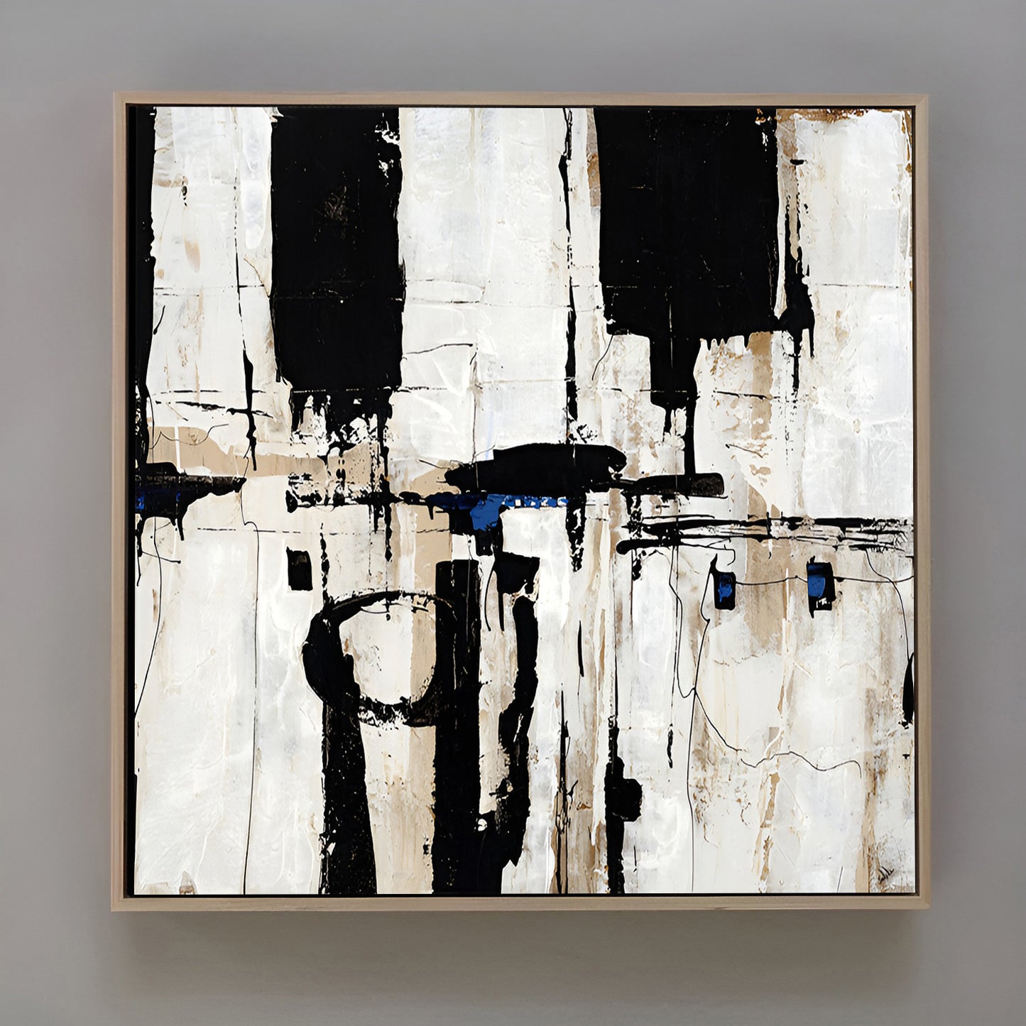 Abstract Black White Painting on Canvas | Artworks | Noho Art Gallery