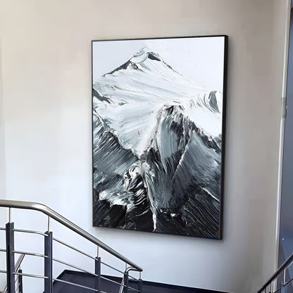 Climbs - Black and White Mountain Painting on Canvas N o H o