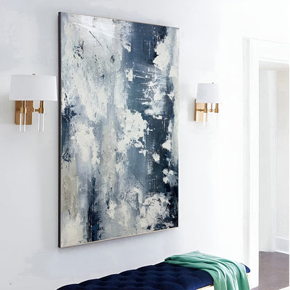 Skyview - Extra Large Blue and White Painting on Canvas