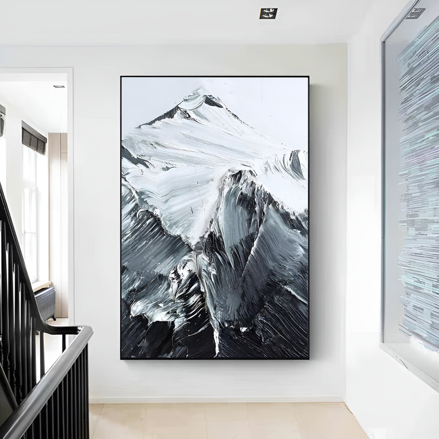 Climbs - Black and White Mountain Painting on Canvas N o H o